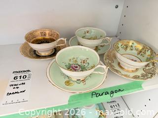 MaxSold Auction: Paragon Fine Bone China Multicolor Teacup and Saucer Sets (4) - Saanich (British Columbia, Canada) PARTNER MANAGED Moving Online Auction - Arbutus Road