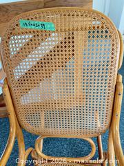 MaxSold Auction: Rattan Rocking Chair with Glass-Top Wooden Side Table - Saanich (British Columbia, Canada) PARTNER MANAGED Moving Online Auction - Arbutus Road