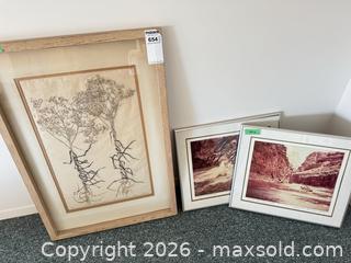 MaxSold Auction: Set of 3 Framed Signed Medium Prints - Saanich (British Columbia, Canada) PARTNER MANAGED Moving Online Auction - Arbutus Road