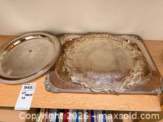 MaxSold Auction: Set of 3 Large Silver-Plated Ornate Serving Trays - Saanich (British Columbia, Canada) PARTNER MANAGED Moving Online Auction - Arbutus Road