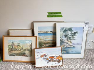 MaxSold Auction: Set of 5 Framed Watercolor Landscapes and Seascapes - Saanich (British Columbia, Canada) PARTNER MANAGED Moving Online Auction - Arbutus Road