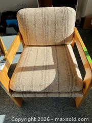 MaxSold Auction: Upholstered Accent Chair with Wood Frame - Saanich (British Columbia, Canada) PARTNER MANAGED Moving Online Auction - Arbutus Road