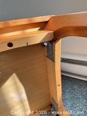 MaxSold Auction: Wood Frame Armchair with Side Table / End Table - Saanich (British Columbia, Canada) PARTNER MANAGED Moving Online Auction - Arbutus Road