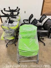 MaxSold Auction: 10+ Mesh, Stacking Plastic & Ergonomic Office Chairs - Unbranded - East Brunswick (New Jersey, USA) SELLER MANAGED Reseller Online Auction - Tices Lane
