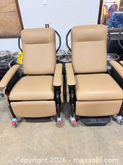 MaxSold Auction: Pair of Tan Medical Recliner Chairs with Casters - East Brunswick (New Jersey, USA) SELLER MANAGED Reseller Online Auction - Tices Lane