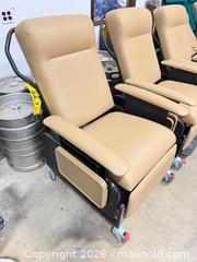 MaxSold Auction: Pair of Tan Medical Recliner Chairs with Casters - East Brunswick (New Jersey, USA) SELLER MANAGED Reseller Online Auction - Tices Lane