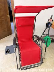 MaxSold Auction: Red Zero Gravity Reclining Lounge Chair and Telescope Lot - East Brunswick (New Jersey, USA) SELLER MANAGED Reseller Online Auction - Tices Lane