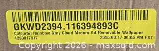 MaxSold Auction: M045 - Colourful Rainbow Grey Cloud Modern Art Removable Wallpaper By Trinx - New - Whitby (Ontario, Canada) SELLER MANAGED Reseller Online Auction - Taunton Road East (STORAGE)