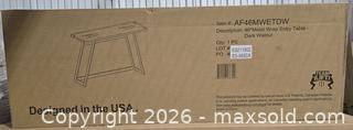 MaxSold Auction: M066 - Walker Edison 46-inch Dark Walnut/Black Standard Rectangle Composite Console Table - New - Whitby (Ontario, Canada) SELLER MANAGED Reseller Online Auction - Taunton Road East (STORAGE)