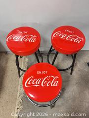 MaxSold Auction: Coca-Cola Licensed Retro Diner Bar Stools, Set of 3 - Ottawa (Nepean) (Ontario, Canada) SELLER MANAGED Moving Online Auction - Grenfell Crescent