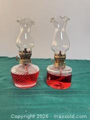 MaxSold Auction: Pair of Vintage Glass & Brass Hurricane Oil Lamps (Medium) - Ottawa (Nepean) (Ontario, Canada) SELLER MANAGED Moving Online Auction - Grenfell Crescent