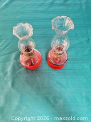 MaxSold Auction: Pair of Vintage Glass & Brass Hurricane Oil Lamps (Medium) - Ottawa (Nepean) (Ontario, Canada) SELLER MANAGED Moving Online Auction - Grenfell Crescent