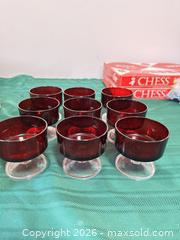 MaxSold Auction: Ruby Red & Avocado Green Glass Dessert Cups and Plates - Ottawa (Nepean) (Ontario, Canada) SELLER MANAGED Moving Online Auction - Grenfell Crescent