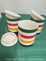 MaxSold Auction: Set of 3 Ceramic Canisters with Lids - Ottawa (Nepean) (Ontario, Canada) SELLER MANAGED Moving Online Auction - Grenfell Crescent