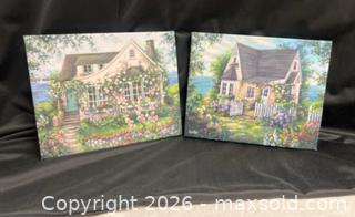 MaxSold Auction: 2007 Signed Susan Rios Canvas Paintings – Cottage Garden Scene Pair Cottage Core Art - Campbell (California, USA) SELLER MANAGED Downsizing Online Auction - Dell Avenue