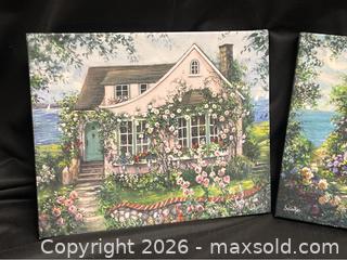 MaxSold Auction: 2007 Signed Susan Rios Canvas Paintings – Cottage Garden Scene Pair Cottage Core Art - Campbell (California, USA) SELLER MANAGED Downsizing Online Auction - Dell Avenue