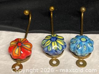 MaxSold Auction: 7 Hand-Painted Art Brass Hocks Pottery Mini Plates – Colorful Decorative Collectible Set - Campbell (California, USA) SELLER MANAGED Downsizing Online Auction - Dell Avenue