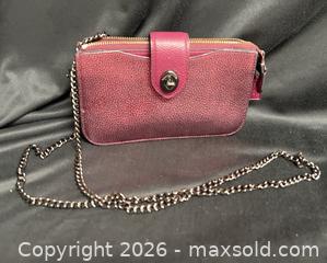 MaxSold Auction: COACH METALLIC TURNLOCK CROSSBODY IN PEBBLE LEATHERS - Campbell (California, USA) SELLER MANAGED Downsizing Online Auction - Dell Avenue