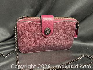 MaxSold Auction: COACH METALLIC TURNLOCK CROSSBODY IN PEBBLE LEATHERS - Campbell (California, USA) SELLER MANAGED Downsizing Online Auction - Dell Avenue