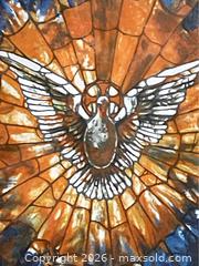 MaxSold Auction: Glassmasters stained glass suncatcher depicting the Holy Spirit Window, a reproduction of Louis Comfort Tiffany's 1895 design. - Campbell (California, USA) SELLER MANAGED Downsizing Online Auction - Dell Avenue