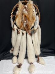 MaxSold Auction: Indigenous VINTAGE DREAMCATHER Medicine Man Navajo Indigenous American With Hand Spun Wool With Fur & Feathers - Campbell (California, USA) SELLER MANAGED Downsizing Online Auction - Dell Avenue