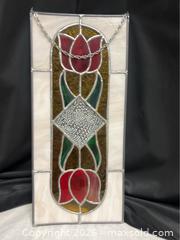 MaxSold Auction: Stained Glass Tulip Panel Suncatcher 16"H - Campbell (California, USA) SELLER MANAGED Downsizing Online Auction - Dell Avenue