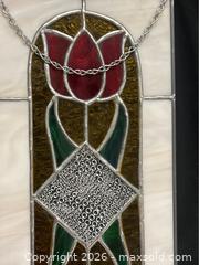MaxSold Auction: Stained Glass Tulip Panel Suncatcher 16"H - Campbell (California, USA) SELLER MANAGED Downsizing Online Auction - Dell Avenue