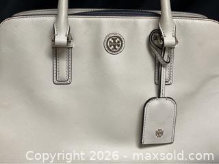 MaxSold Auction: Tory Burch Structured Satchel – Elegant Cream Leather Handbag - Campbell (California, USA) SELLER MANAGED Downsizing Online Auction - Dell Avenue