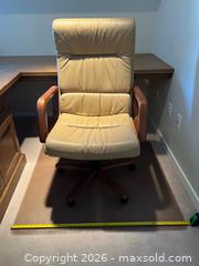 MaxSold Auction: Leather and wood office chair and chair mat - Delta (British Columbia, Canada) SELLER MANAGED Moving Online Auction - Ferry Road