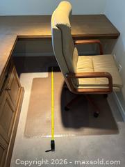 MaxSold Auction: Leather and wood office chair and chair mat - Delta (British Columbia, Canada) SELLER MANAGED Moving Online Auction - Ferry Road