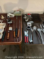 MaxSold Auction: Various kitchen utensils (items) cutting utensils, bbq utensils  - Delta (British Columbia, Canada) SELLER MANAGED Moving Online Auction - Ferry Road