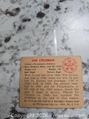 MaxSold Auction: 1950 BOWMAN "JOE COLEMAN" Baseball Card  - Kingston (Ontario, Canada) SELLER MANAGED Downsizing Online Auction - Morenz Cresecent