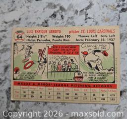 MaxSold Auction: MLB-1955-Original "LUIS ARROYO" Baseball Card - Kingston (Ontario, Canada) SELLER MANAGED Downsizing Online Auction - Morenz Cresecent