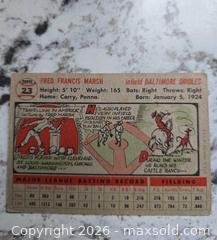 MaxSold Auction: MLB- 1954- FREDDIE MARSH Baseball Card  - Kingston (Ontario, Canada) SELLER MANAGED Downsizing Online Auction - Morenz Cresecent