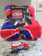 MaxSold Auction: NEW-60"x70" MONTREAL CANADIENS LUXURY VELOUR BLANKET - Kingston (Ontario, Canada) SELLER MANAGED Downsizing Online Auction - Morenz Cresecent