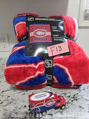 MaxSold Auction: NEW-60"x70" MONTREAL CANADIENS LUXURY VELOUR BLANKET - Kingston (Ontario, Canada) SELLER MANAGED Downsizing Online Auction - Morenz Cresecent