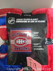 MaxSold Auction: NEW-60"x70" MONTREAL CANADIENS LUXURY VELOUR BLANKET - Kingston (Ontario, Canada) SELLER MANAGED Downsizing Online Auction - Morenz Cresecent