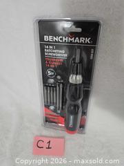 MaxSold Auction: NEW- 14-in-1 BENCHMARK Ratcheting Screwdriver Set  - Kingston (Ontario, Canada) SELLER MANAGED Downsizing Online Auction - Morenz Cresecent