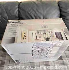 MaxSold Auction: NEW- 3 LIGHT CHANDELIER  - Kingston (Ontario, Canada) SELLER MANAGED Downsizing Online Auction - Morenz Cresecent