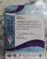 MaxSold Auction: NHL- DREW DOUGHTY Jersey Card - Kingston (Ontario, Canada) SELLER MANAGED Downsizing Online Auction - Morenz Cresecent