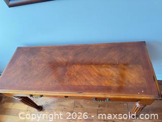 MaxSold Auction: 2 Drawer Entrance table  - Ottawa (Ontario, Canada) SELLER MANAGED Downsizing Online Auction -  Cinnabar