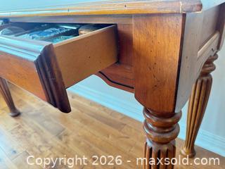 MaxSold Auction: 2 Drawer Entrance table  - Ottawa (Ontario, Canada) SELLER MANAGED Downsizing Online Auction -  Cinnabar