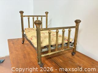 MaxSold Auction: Antique doll bed In Style of A metal Bed  - Ottawa (Ontario, Canada) SELLER MANAGED Downsizing Online Auction -  Cinnabar