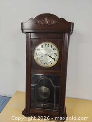 MaxSold Auction: Antique Mignon Germany Long Box Wall Clock With Key - Ottawa (Ontario, Canada) SELLER MANAGED Downsizing Online Auction -  Cinnabar