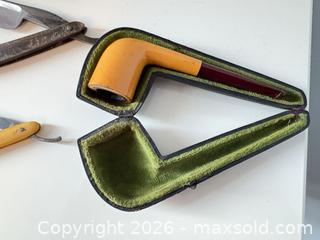 MaxSold Auction: Antique straight razors and pipe lot 202 - Ottawa (Ontario, Canada) SELLER MANAGED Downsizing Online Auction -  Cinnabar