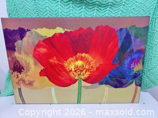 MaxSold Auction: Artistic flowers canvas poster  - Ottawa (Ontario, Canada) SELLER MANAGED Downsizing Online Auction -  Cinnabar