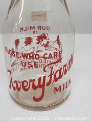 MaxSold Auction: Avery Farms Milk Bottle  - Ottawa (Ontario, Canada) SELLER MANAGED Downsizing Online Auction -  Cinnabar