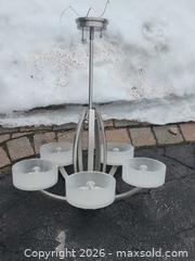 MaxSold Auction: Brushed Nickle 5 Light Chandelier - Ottawa (Ontario, Canada) SELLER MANAGED Downsizing Online Auction -  Cinnabar