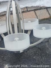 MaxSold Auction: Brushed Nickle 5 Light Chandelier - Ottawa (Ontario, Canada) SELLER MANAGED Downsizing Online Auction -  Cinnabar