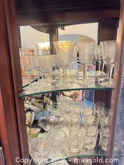 MaxSold Auction: Cornflower glass lot - two shelves  - Ottawa (Ontario, Canada) SELLER MANAGED Downsizing Online Auction -  Cinnabar